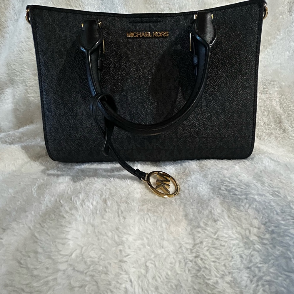 Michael Kors Black Tote with Gold Accents